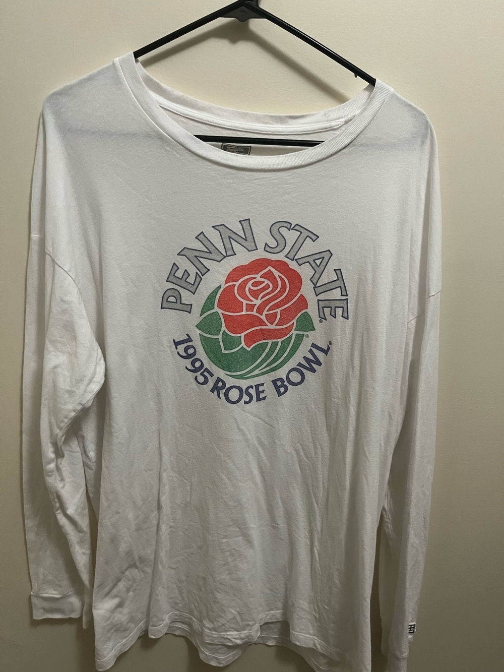 Vintage Penn State 1995 Rose Bowl Long Sleeve Graphic Tee - White
